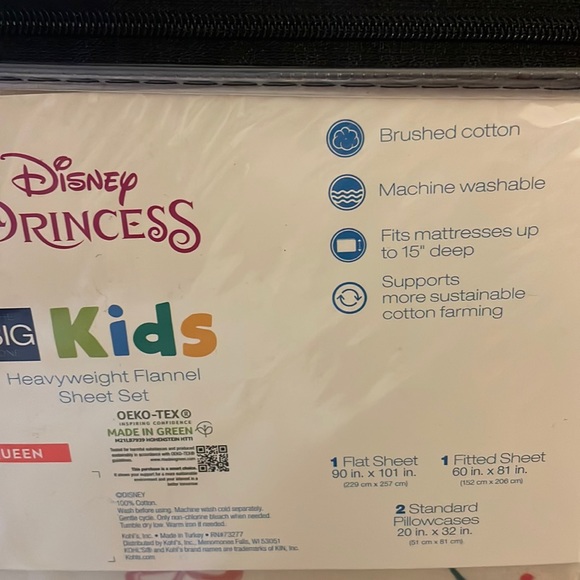 Kohl's Bedding Queen Flannel Disney Princess Sheet Set Poshmark